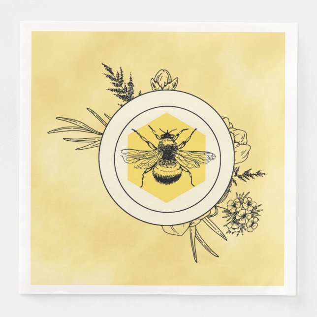 Serviette En Papier Abeille (Devant)