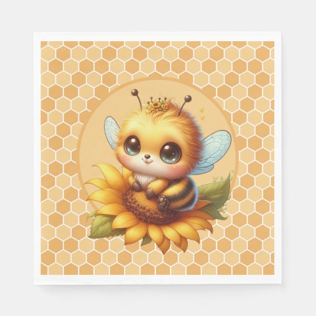Serviette En Papier Abeille à miel  (Devant)