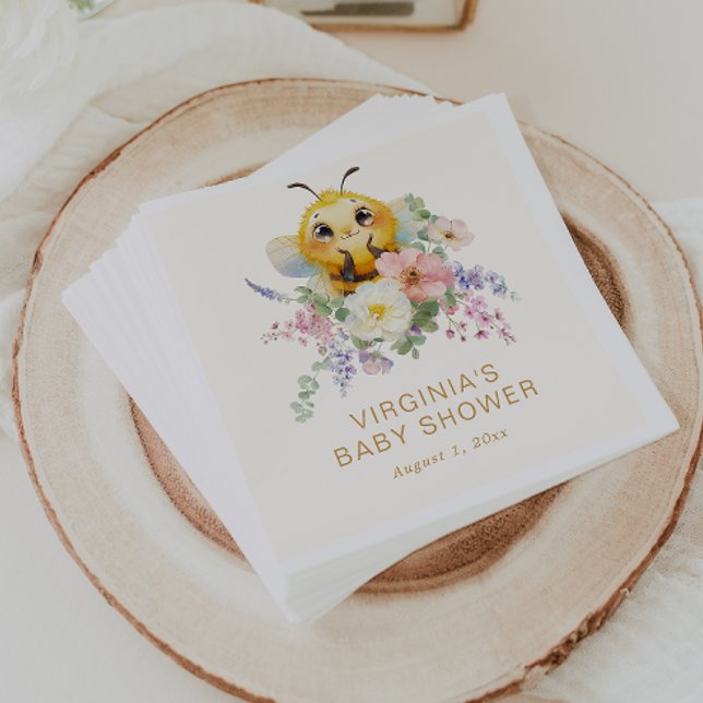 Serviette En Papier Abeille d'anniversaire (Baby Shower Bee Napkins by Painted Paperie
)