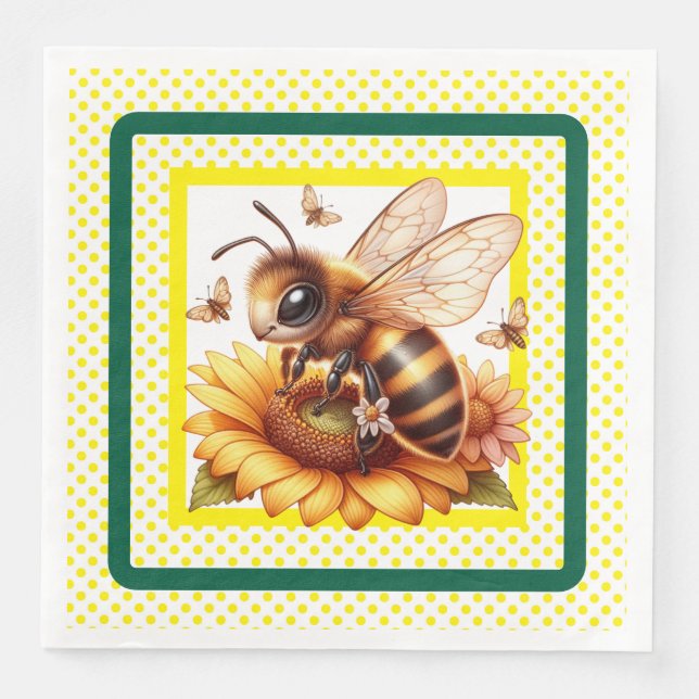 Serviette En Papier Abeille Incroyable (Devant)