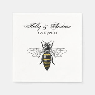 Serviette En Papier Abeille Vintage Preppy Heraldic #2 Armoiries C