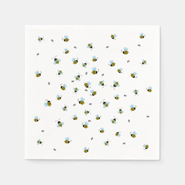 Serviette En Papier Abeilles bourdonnantes mignonnes Insectes Jardin b (Devant)