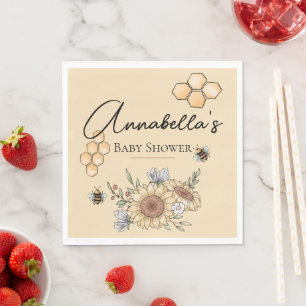 Serviette En Papier Abeilles de miel et tournesols