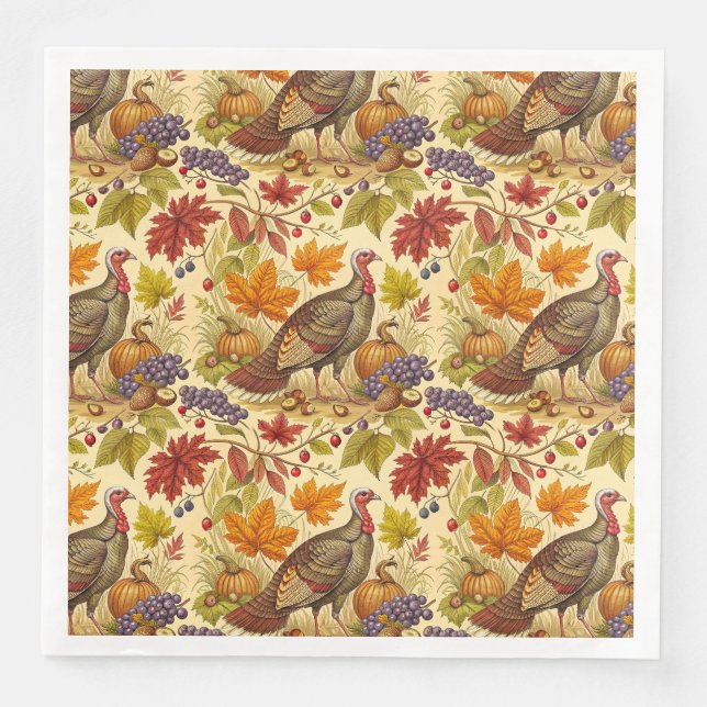 Serviette En Papier Abondance de Thanksgiving (Devant)