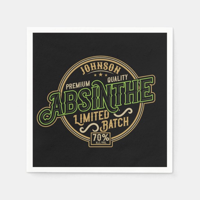 Serviette En Papier Absinthe Herbal Spirit Liquor Étiquette (Devant)