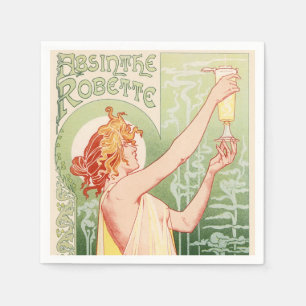 Serviette En Papier Absinthe Robette - poster vintage d'alcool