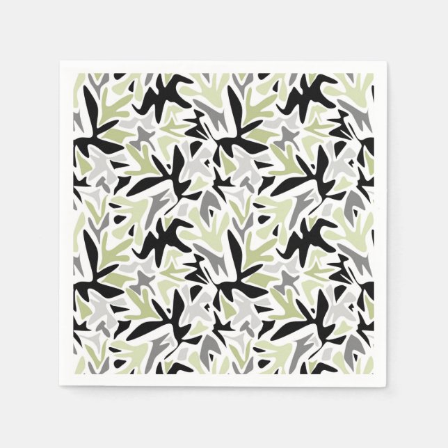 Serviette En Papier Abstract, Black and Green, Youth, Modern, Creative (Devant)