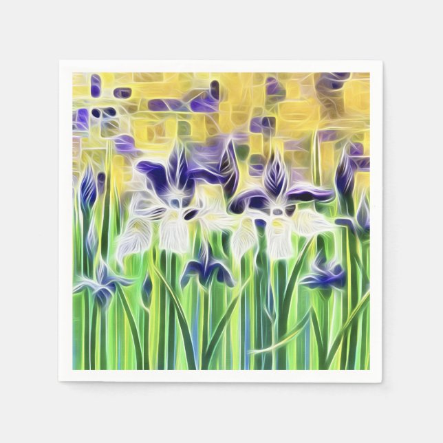Serviette En Papier Abstract Iris Cocktail Napkin (Devant)