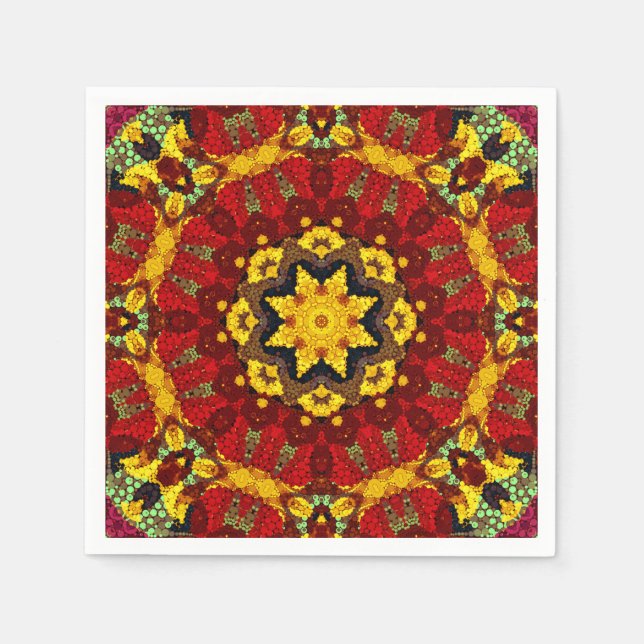 Serviette En Papier Abstract modern mosaic kaleidoscopic (Devant)