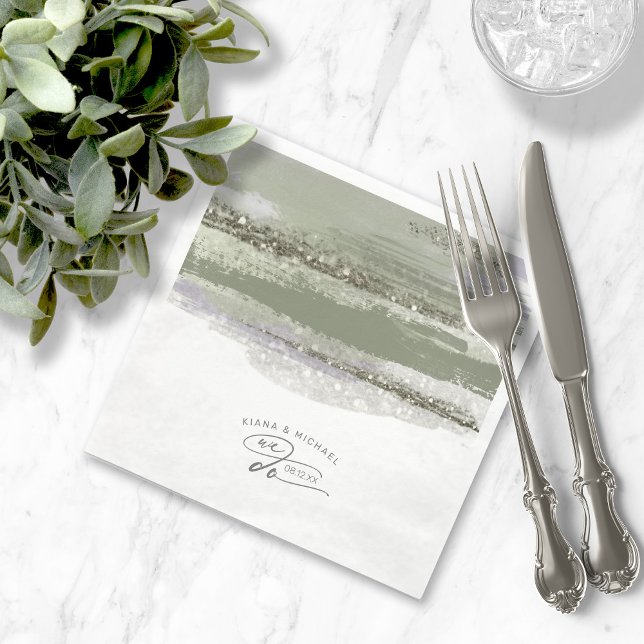 Serviette En Papier Abstract Paint Strokes Wedding We Do ID886 (Créateur téléchargé)