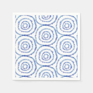 Serviette En Papier Abstrait Bleu brosse côtier