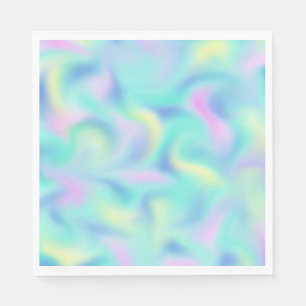 Serviette En Papier Abstrait Blurred Pretty Pastel Swirls Motif Ecru