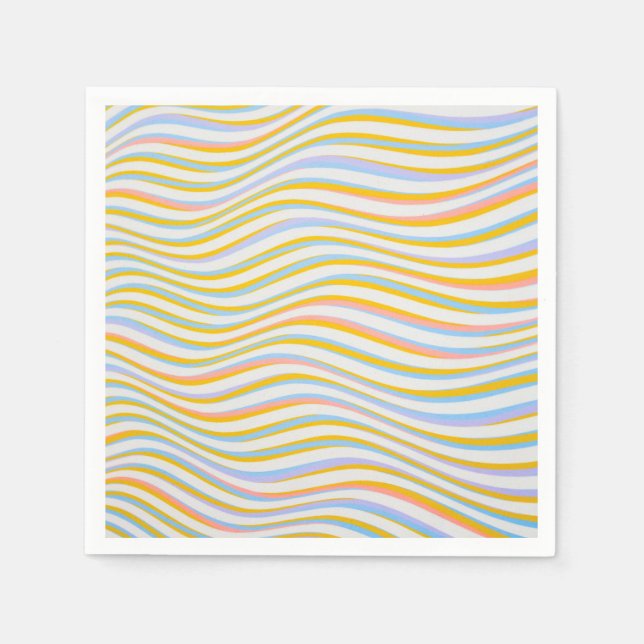 Serviette En Papier Abstrait de couleur rayée (Devant)