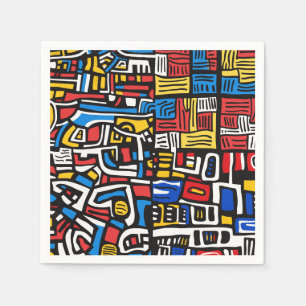 Serviette En Papier abstrait doodle moderne