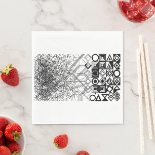 Serviette En Papier Abstrait Géométrique du Chaos à l'Ordre