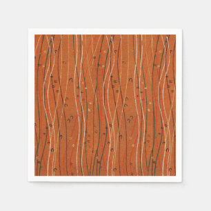 Serviette En Papier Abstrait japonais Wavy Red Stripes