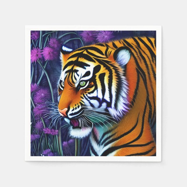 Serviette En Papier Abstrait Majestic Predator Tiger (Devant)