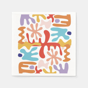 Serviette En Papier Abstrait moderne coloré