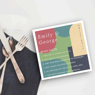 Serviette En Papier Abstrait moderne coloré Super Fun Facts Mariage