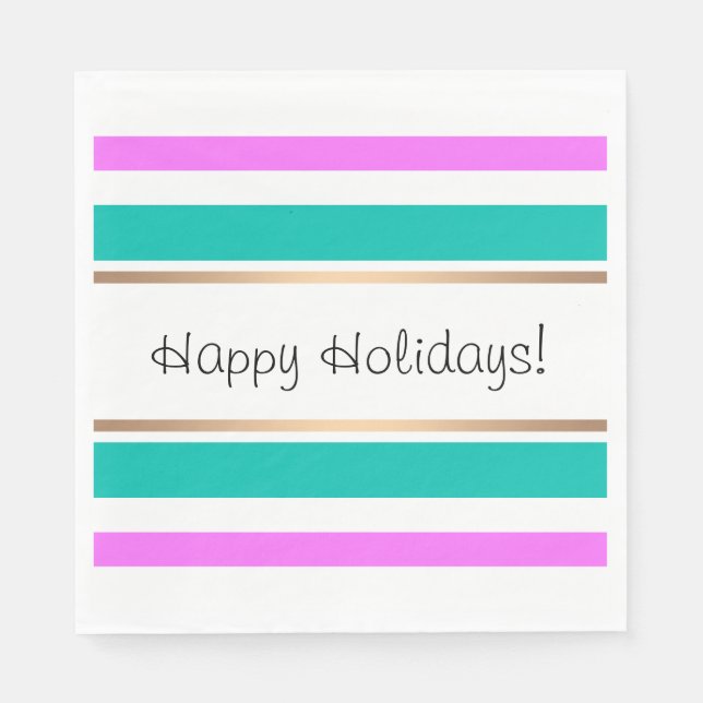 Serviette En Papier Abstrait moderne rayé bordé élégant amusant mignon (Devant)