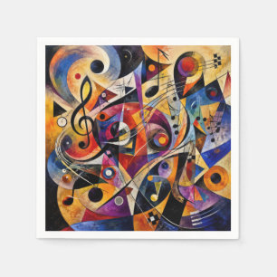Serviette En Papier Abstrait Musical Art Style Kandinsky