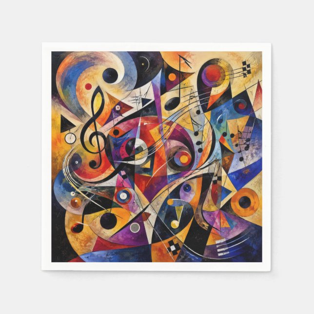 Serviette En Papier Abstrait Musical Art Style Kandinsky  (Devant)