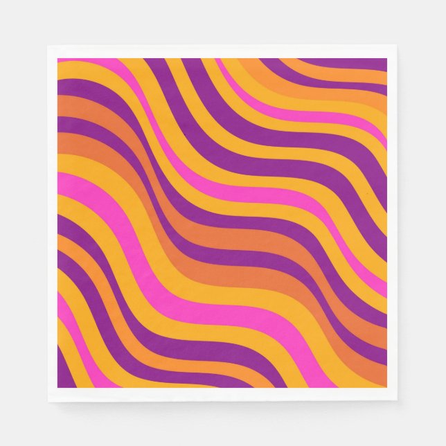 Serviette En Papier Abstrait Orange Violet Gras Gras Gras Moderne (Devant)