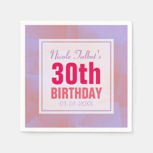 Serviette En Papier Abstrait Pastel 30e Anniversaire Papier Napkins 8