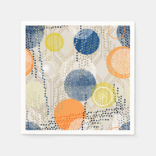 Serviette En Papier Abstrait point de polka coloré