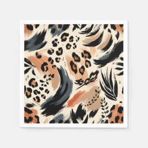 Serviette En Papier Abstrait Poster de animal exotique peint Leopard