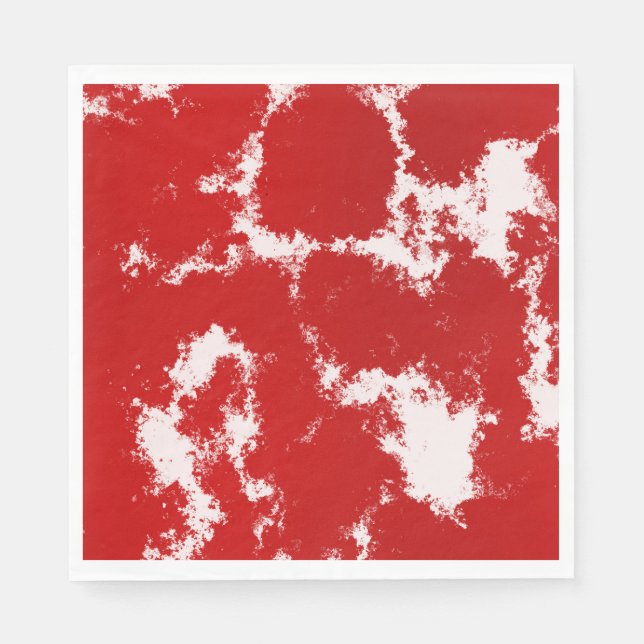 Serviette En Papier Abstrait rouge et blanc (Devant)
