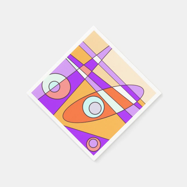 Serviette En Papier Abstrait Surf Orange Purple (Coin)