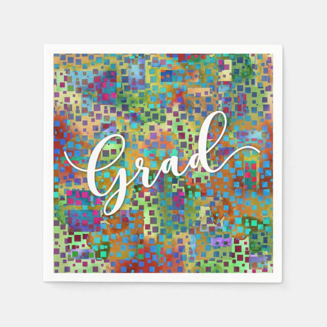 Serviette En Papier Abstraite Colorful Confetti Graduation Celebration (Devant)