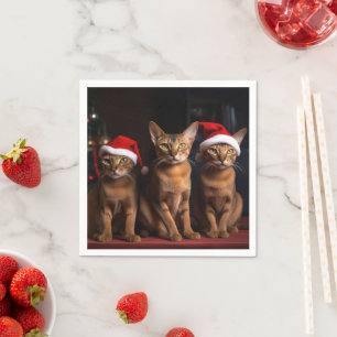 Serviette En Papier Abyssinian près de la cheminée Noël