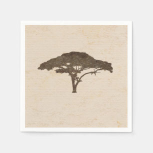 Serviette En Papier Acacia Tree African Safari Vintage Wedding