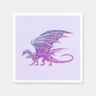 Serviette En Papier Accent pourpre de dragon de mosaïque Extraordinai