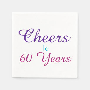 Serviette En Papier Acclamations à 60 ans de serviette de papier de