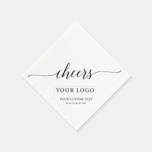 Serviette En Papier Acclamations Texte personnalisé de logo simple p