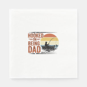 Serviette En Papier Accro à être papa Design de chemise de pêche vinta