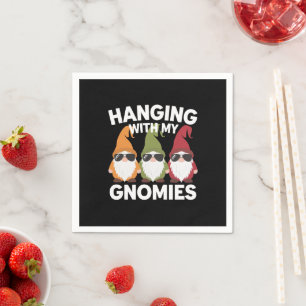 Serviette En Papier Accrochage Avec Mes Gnomes Drôle de Nain de Jardin