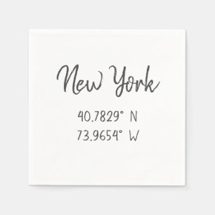 Serviette En Papier Accueil Coordonnées GPS Longitude Latitude New Yo