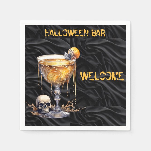 Serviette En Papier Accueil de la barre d'Halloween (Devant)