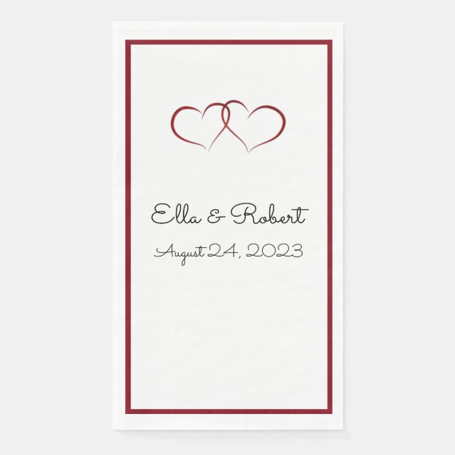 Serviette En Papier Accueil mariage monogrammed Papier serviettes (Devant)