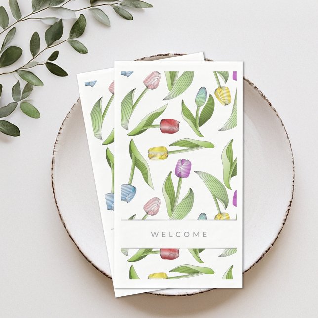 Serviette En Papier Accueil Motif Tulip coloré moderne (Créateur téléchargé)