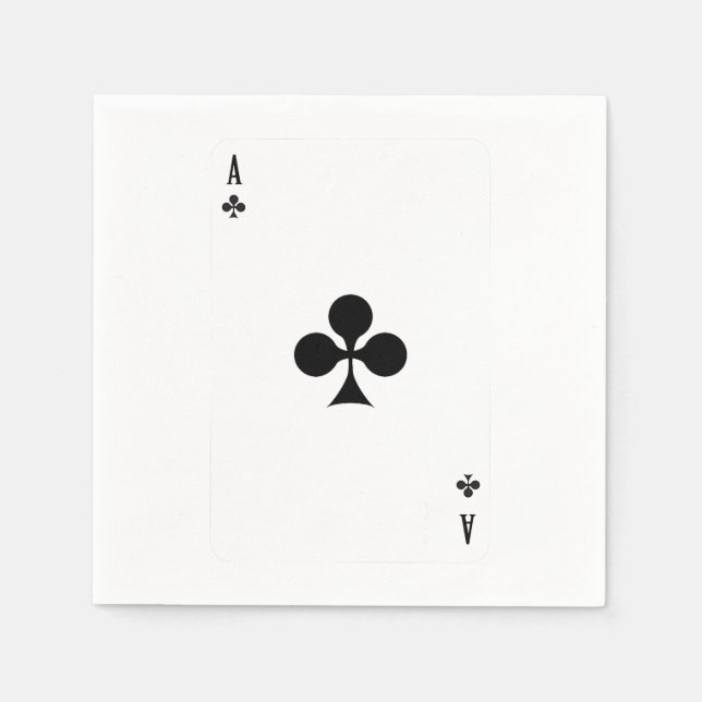 Serviette En Papier Ace Du Club Jeu Carte Drôle Correspondant Hallowee (Devant)