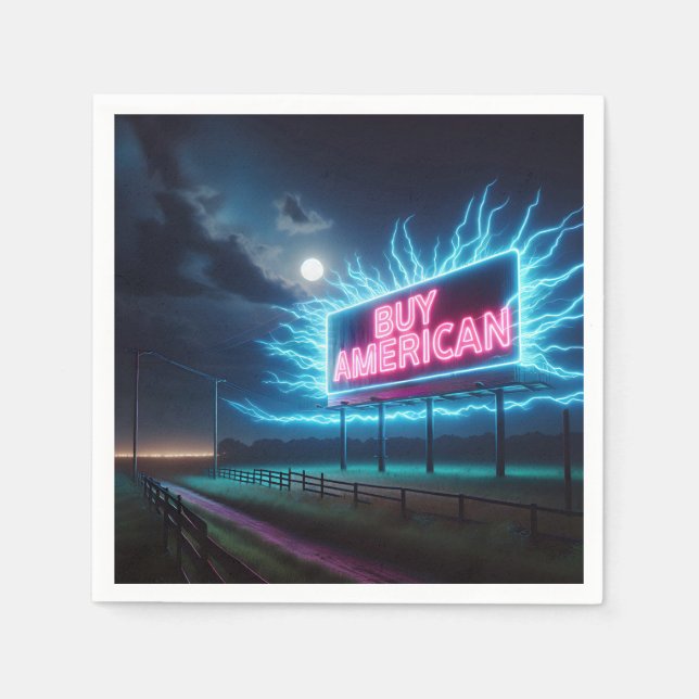 Serviette En Papier Acheter American Neon Billboard Avec Lune (Devant)
