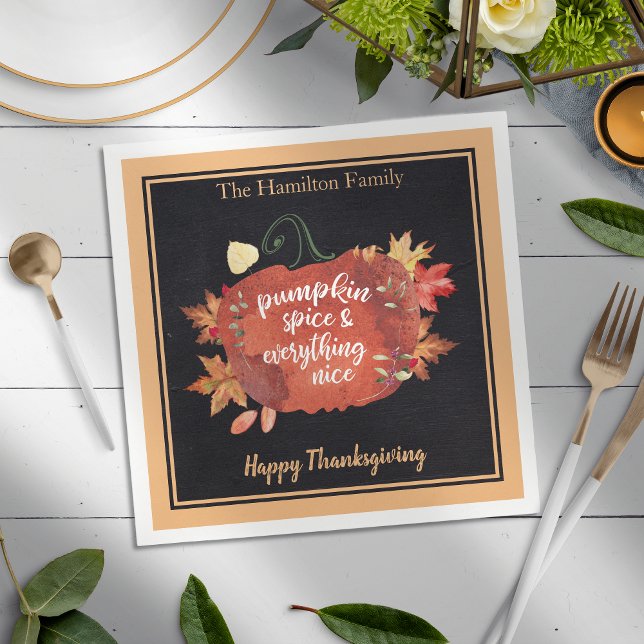 Serviette En Papier Action de grâce Pumpkin Spice & Everything Nice (Créateur téléchargé)