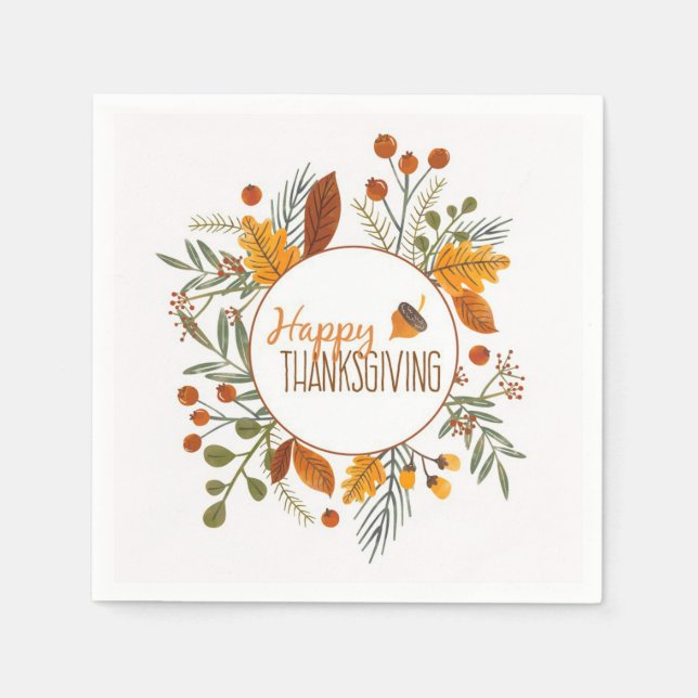 Serviette En Papier Action de grâces (Devant)