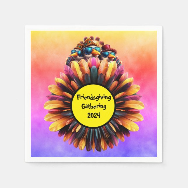 Serviette En Papier Action de grâces funky (Devant)