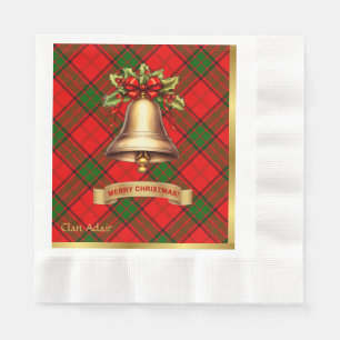 Serviette En Papier Adair personnalisé Tartan Noël